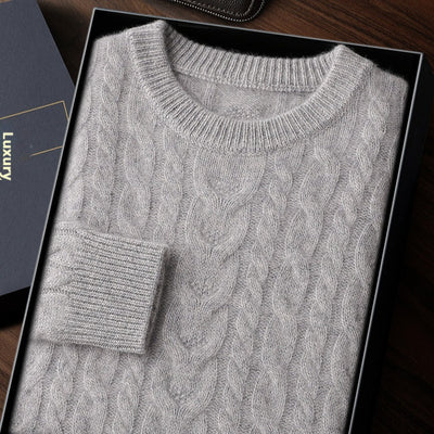 Pull homme ample épais en maille torsadée, sous-couche