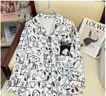 Long Sleeve Sleepwear Set for Women, Sweet Cartoon Matching Pajamas