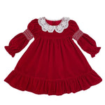 Christmas Red Ruffle Collar Dress for Girls