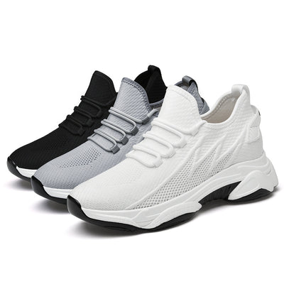 Chaussures rehaussantes à lacets pour homme, dad shoes décontractées en mesh respirant