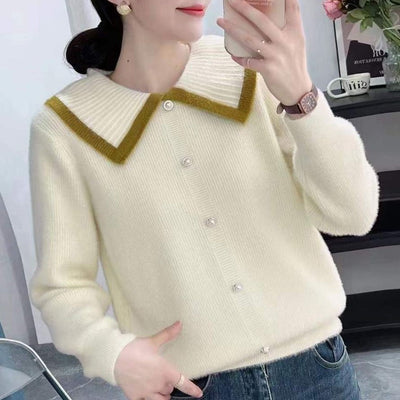 Pull tendance en fausse fourrure de vison pour femme