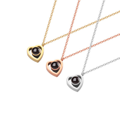 Collier femme « je t'aime » en 100 langues à projection, transfrontalier Europe et États-Unis direct usine, photos haute définition, cadeau de Saint-Valentin et de Tanabata