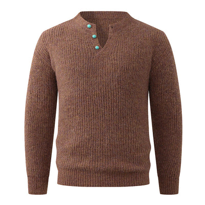 Pull col en V uni pour homme