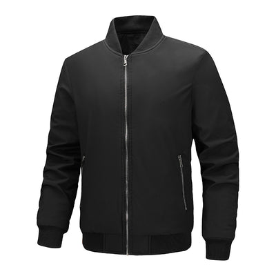 Veste fine en coton automne-hiver transfrontalière, blouson style baseball, grande taille, unie, zippée, blouson aviateur unisexe pour homme