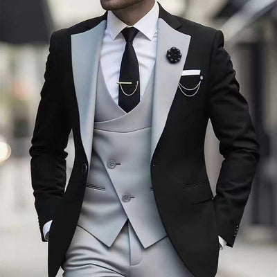 Costume business trois pièces ajusté pour homme
