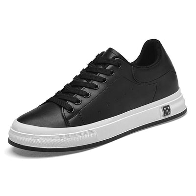 Baskets basses en cuir pour homme à semelle épaisse et talonnette intérieure
