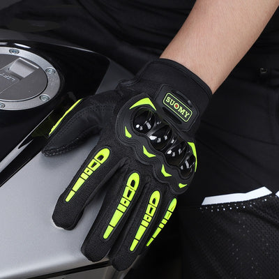 Men's Full Finger Case Drop-resistant Touch Screen Breathable Motorbike Gloves