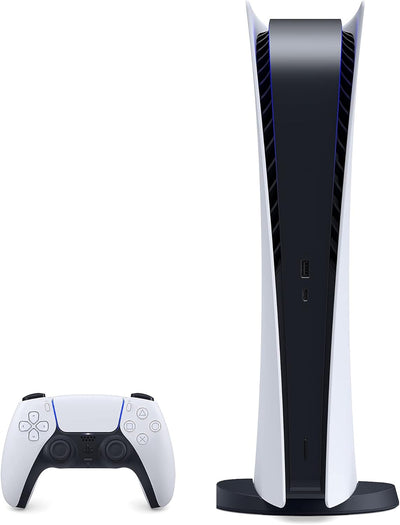 PS5 - Console de jeu Sony PlayStation 5 Digital Edition + manette sans fil - 16GB RAM GDDR6, SSD 825GB, sortie 8K 120Hz, Blanc