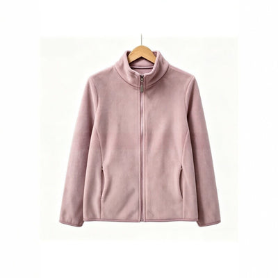 Veste en polaire corail épaisse pour femme, gilet zippé à col montant