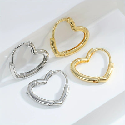 Clous d'oreilles cœur tendance pour femme