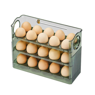 Boîte de rangement à œufs grande capacité pour réfrigérateur, plateau portable multi-niveaux, support à ouverture/fermeture automatique