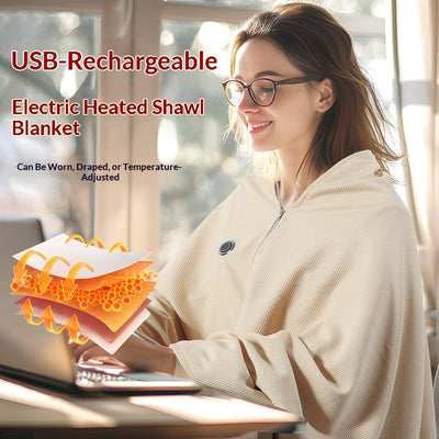 Large Heated Shawl For Warmth Heating Neck Shoulders And Back