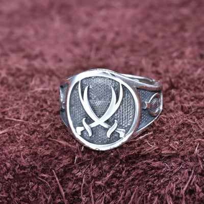 Sterling Silver 925 Men's Distressed Ring