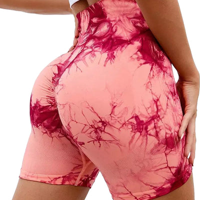 Short de sport tie-and-dye, taille haute