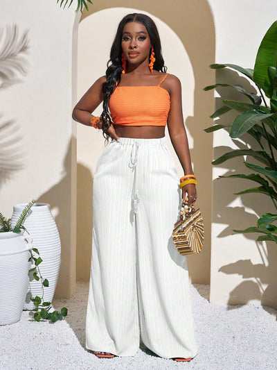 Pantalon large habillé quatre saisons 2026 Amazon style européen et américain, pantalon large décontracté pour femme, pantalon d'été léger taille haute