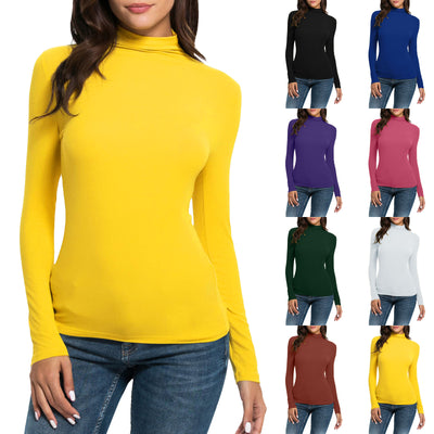 T-shirt col montant ajusté, manches longues