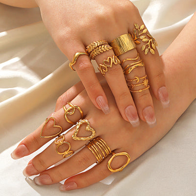 Bague ouverte cœur en acier inoxydable tendance style européen et américain, bague femme originale hip-hop à lignes croisées et cœur en acier titane, vente en gros