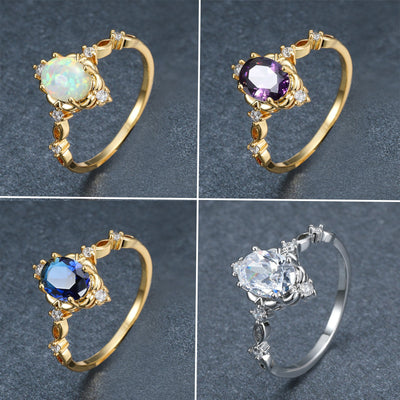 Bague tendance transfrontalière de style européen et américain en alliage serti de zircon en forme de goutte, nouvelle bague simple et passe-partout