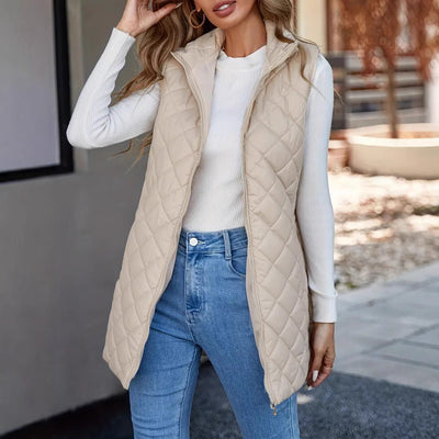 Gilet léger ample à revers uni pour femme