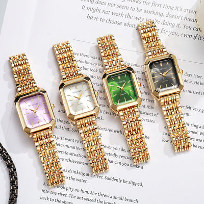 Montre carrée femme à bracelet en acier
