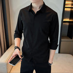 Men's Business Long Sleeve Solid Collar Shirt
