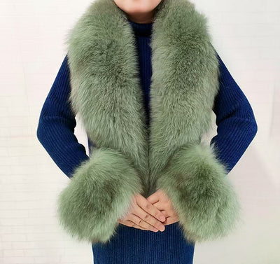 Col en vraie fourrure de renard, col décoratif fantaisie en fourrure, bijou