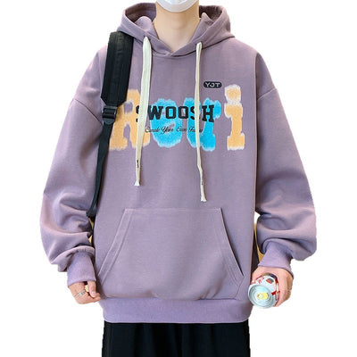 Sweat à capuche imprimé tendance à manches longues pour jeunes