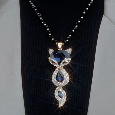 Nouveau collier renard élégant assorti à tout automne/hiver pour femme, sautoir raffiné tendance, accessoire pendentif décoratif pour vêtements longs