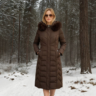Veste matelassée femme unie ample à capuche