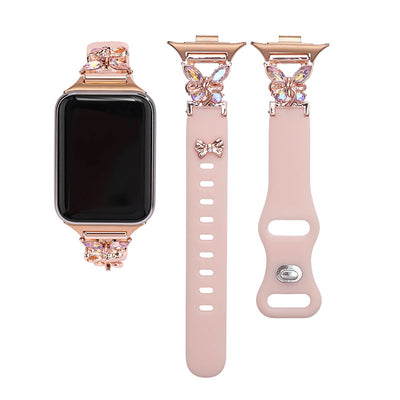 Bracelet bracelet ceinture compatible iWatch S9 et Samsung Xiaomi 7 8 9, nouveau bracelet papillon en silicone