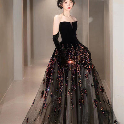 Women's Fashion Temperament Plunge Evening Dress
