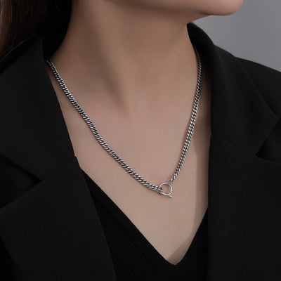 Necklace For Women Ins Hip Hop 925 Sterling Silver European And American Entry Lux Niche Personality