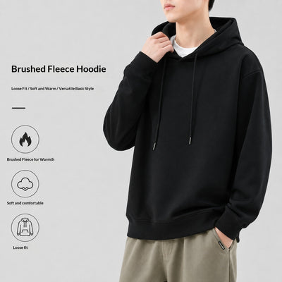 Sweat à capuche homme manches longues, veste décontractée, haut ample