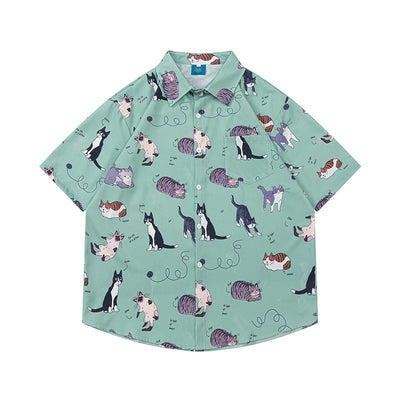 Men's Hawaiian Vacation Style Seaside Beach Short Sleeve Shirt