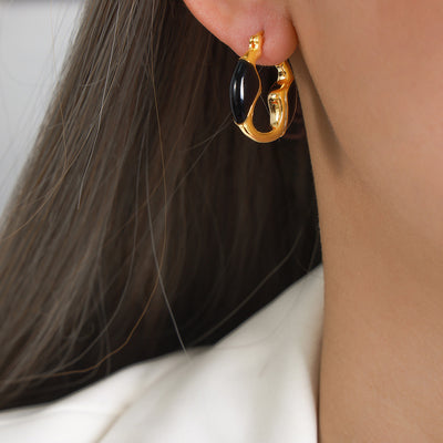Women's Fashion Personalized Colored Glaze Hollow U-shaped Ear Studs