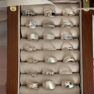 Bague ouverte rétro de niche en argent sterling S925, bague lisse femme sans couleur, luxe abordable, haut de gamme, assortie à tout